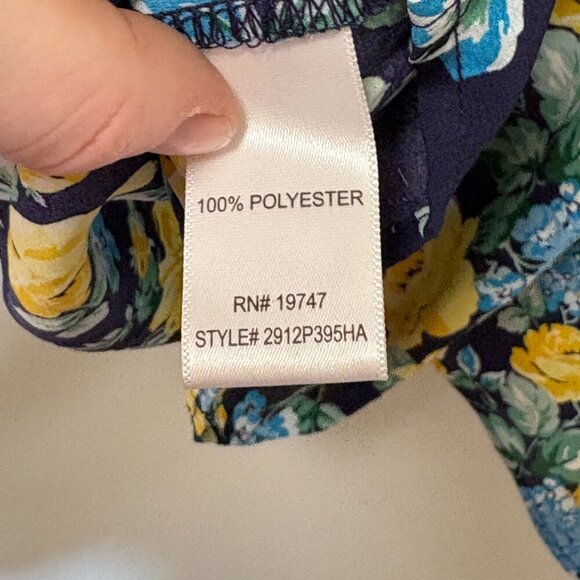 Counterparts Floral Blouse Longsleeve Navy Yellow Size 3X NWT - Picture 10 of 11